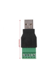 1pc USB 2.0 Type A Male/Female to 5 Pin Screw Connector USB Jack with Shield USB2.0 to Screw Terminal Plug