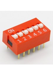 35pcs/lot Dip Switch Kit In Box 1 2 3 4 5 6 8 Way 2.54mm Toggle Switch Red Snap Switches All 5pcs Combination Set