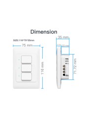 Yagusmart Tuya WiFi Smart Neutral Switch Required Support Alexa Google Home APP Control Zemismart Push Button Wall Light Switch