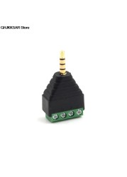 1pc Video AV Balun 3.5mm 4 Pole Stereo Male to AV Screw Terminal Stereo Jack 3.5mm Male 4 Pin Terminal Block Plug Connector