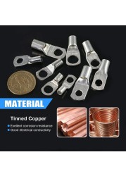 170pcs assortment bare SC crimp terminal terminals tinned lug copper lug wire ring butt electrical connectors stranding cable terminals kit