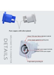 8pcs Powercon Chassis Connector 20A 3 Pin Female Power Socket Terminals NAC3MPA-1 and NAC3MPB-1 for Electric Drill LED Stage Lights