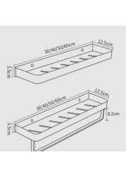 Bathroom Shelf No Drilling Organizer Shower Storage Rack Black Corner Wall Shelves Aluminum Toilet Shampoo Holder