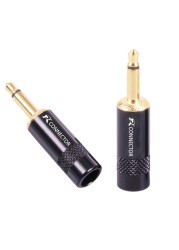 10pcs/lot 2 Pole 3.5mm Mono Male Plug Gold Plated Jack Mono 3.5mm Connector Wire for 6mm Headphone Cable DIY Earphone