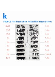 Songpolyu 500pcs Mini Screw Nuts DIY Kit Laptop Assembly Screws Repair Fastener Tool Kit for Phone Sunglass Repair
