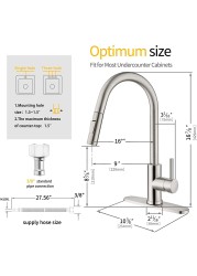 Brushed Nickel Touch Kitchen Faucets With Pull Down Sprayer Automatic Sensor Kitchen Mixer Tap Hot Cold Pull Out Touch Faucet