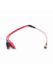 100pcs RG316 RF Coaxial Cable SMA Male Plug to Dual Alligator Clip Red and Black Tester Lead Wire Connector 50cm