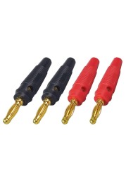 100pcs/50pairs Pin Banana Plug Gold Plated Copper 4mm Banana Connector Speaker Plug solderless