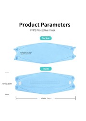 10-100 قطعة FFP2 قناع KN95 قناع السمك الكبار Mascarillas ffp2reuse zable واقية تنفس تصفية ffp2fan شهادة fpp2fan