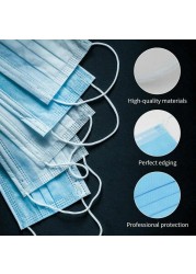 10-200pcs Mutilcolors Disposable Face Masks 3 Layers Protective Face Mask Face Mask Face Mask Adult Massage Mask