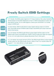 HDMI Compatible Audio Extractor, 2x1 2.0 Switcher 4k60hz Erc Switcher Supports 3D, Arc and Optical Toslink HDR Switcher for PS3