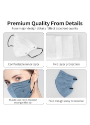 Morandi FFP2 5D Mask KN95 Mascarilla FPP2 homology ada Adult Face Mask 5 Layers Respirator Filter Colorful ffp2masque Protection Mask