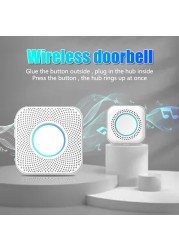 Wireless Doorbell Tuya App Intelligent Home Welcome Doorbell Waterproof Button LED Light 433MHz Security Alarm Smart Door Bell