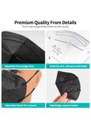 5 Layers Reusable Fashion FFP2 Mascarillas FPP2 homology ada Negras White KN95 Black Face Mask Color ffp2masque noir CE FFPP2