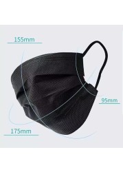 10-500pcs Black Disposable Masks Mascaras Morogicas 3 Layers Non-woven Mascara Mask for Adults