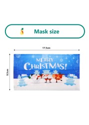 Christmas Disposable Christmas Face Mouth Masks Women Colorful Adult 3 Layers Filter Non-woven Fabric Printed Mascarilla Navidad Noel