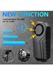 Awapow Anti-theft Bicycle Alarm 113dB Vibration Remote Control Waterproof Alarm With Fixed Clip Motorcycle Safety System