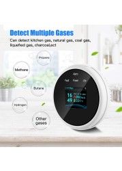 Smart Gas Leak Detector Tuya WiFi Smart Natural Gas Alarm Sensor LED Digital Gas Smoke Alarm Works with Smartlife