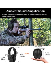 ZOHAN Electronic Headset 5.0 Bluetooth Earmuffs Shooting Ear Protection for Hunting Noise Reduction Professional Tactical