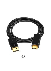 DisplayPort to HDMI Compatible Cable 1.8m 1080P DisplayPort DP to HDMI Compatible Cable for Connecting Laptop to Projectors