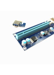 VER008C بطاقة الناهض USB3.0 PCI PCIE PCI-E 1X إلى 16X موسع أحدث 60 سنتيمتر 008C الناهض محول مع LED للتعدين GPU التعدين