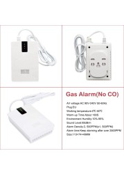 Combination CO Carbon Carbon Monoxide Detector Combustion Sensitive Gas Leak Sensor Auto Detection Failure Fire Alarm EU Plug AC 90V-220V