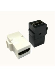 Straight HDMI Compatible 1.4 Snap-in Female to Female F/F Keystone Jack Coupler Adapter for Wall Panel White