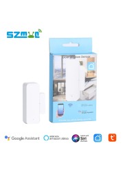 Tuya Smart WiFi Door Sensor Open Closed Smart Home Security Detector Alert Alarm Compatible Alexa Google Assistant Notification