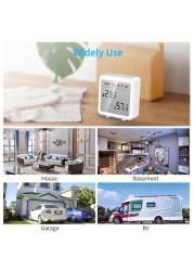 Tuya Smart WiFi Temperature Humidity Sensor Indoor Hygrometer Thermometer LCD Display Smartlife for Alexa Google Home Aubess