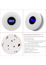 Smoke And Carbon Carbon Monoxide Detector Fire Protection Combination Smoke Co Alarm Built In Beep Battery Powered Easy To Install