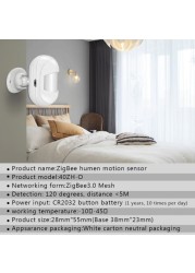 Tuya Zigbee 3.0 Smart Infrared Motion Detector Human Body Sensor Alarm Smart Life Voice Control via Alexa Zigbee Gateway