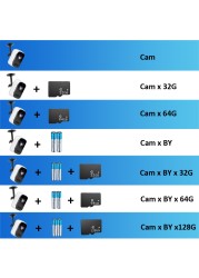 واي فاي كاميرا 3MP بطارية تعمل بالطاقة في الهواء الطلق كاميرا أمان لاسلكية PIR إنذار بطاقة SD سجل CCTV المراقبة بالفيديو Camhi Pro APP