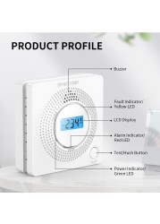 WiFi Carbon Monoxide Sensor Concentration LCD Display 85dB Siren Sound Co-detector Gas Alarm Tuya Smart Security Alarm Sensor