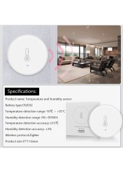 Tuya Smart Home Temperature Humidity Sensor Zigbee Indoor Real-time Monitor Thermometer Detector Smart Life Control For Alexa