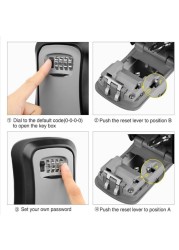 2022 Key Lock Wall Mounted Safe Key Weatherproof No. 4 Combination Key Box Locks For Indoor And Outdoor Use