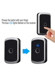 Intelligent Home Security Wireless Doorbell Waterproof AC 100-240V 300M Range Flash Doorbell for Home Office Smart Life