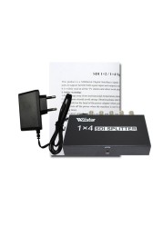 Wiistar SDI Splitter 1 in 4 out SDI Extender Converter 1x4 Support 3G/SD/HD-SDI 1080P for Video Monitor