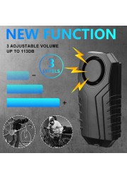 2022 Awapow Anti-theft Bicycle Alarm 113dB Vibration Remote Control Waterproof Alarm With Fixed Buckle Motorcycle Safety