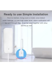 Tuya Home Water Leak Alarm Standalone Alarm WiFi Water Leak Sensor Flood Detector Alert Overflow Security Alarm System