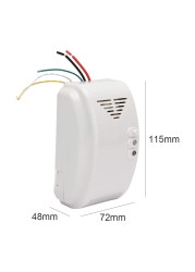 Carbon Monoxide Detector 12V Wall Gas Detector Alarm Sound Light Warning Alarm LPG Natural Smoke Sensors Security Protection