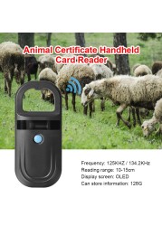 USB Certification Animal Handheld Pet Card Reader ID Chip Scanner Transponder Chip Reader Built-in English Bell