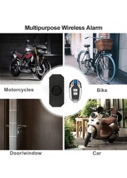 Aubess Remote Control Bike Alarm Waterproof Motorcycle Electric Bicycle Security 113dB Anti-lost Vibration Warning Alarm Sensor