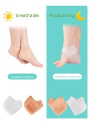 Silicone Heel Socks Moisturizing Gel Heel Sock Cracked Foot Skin Care Protectors Anti-cracking Insole Pads Inserts