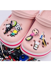 100pcs Mix Cartoon Anime Shoes Sandals Shoes Accessories PVC Garden Shoes Decorations Fit Wristbands Croc Jibz Ornament Party Gift