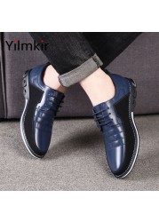 Fashion breathable men outdoor sports shoes leisure travel non-slip popular walking shoes all-match business office leather shoes