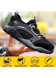 All seasons anti-smashing steel cover men's safety shoes fashion casual wear breathable safety protective work shoes