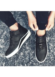 Men's Leather Sneakers Fashion Casual Warm Lace Up Sneakers Plus Size 38-48 Spring Fall Winter 2019