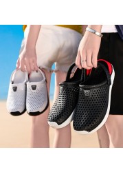 men women sandals hole shoes home slippers summer hollow out beach flat shoes comfort outdoor slides slip on shoes