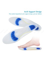 Soft Medical Silicone Arch Support Insoles , Orthotic Plantar Fasciitis Pads