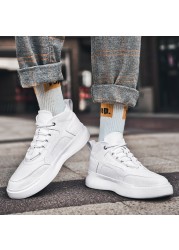 Fashion sneakers men's shoes light white sneakers men's casual shoes flat leather designer shoes men's leisure shoes